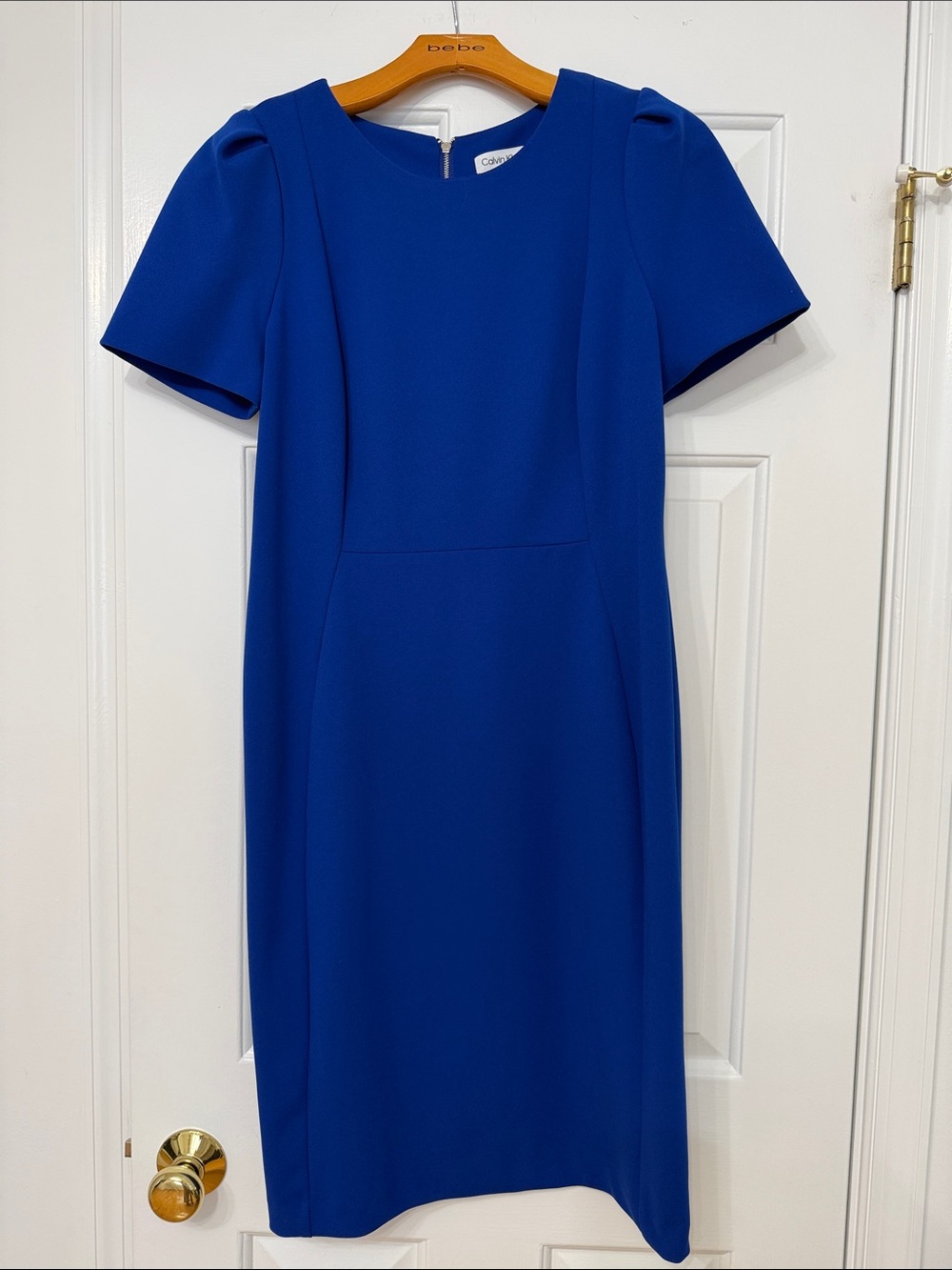 Calvin Klein Cobalt Blue Short Sleeve Sheath Dress